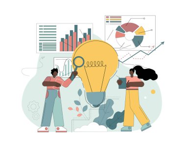 İş fikirleri, iş hizmetleri, web sitesi şablonu ve takım çalışması analizi kavramı