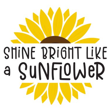 Beyaz arka planda izole edilmiş bir ayçiçeği gibi parla. Şirin Çizim Çiçeği tasarımı. Tişört, tebrik kartı veya poster tasarımı için Arka plan Vektör İllüstrasyonu.