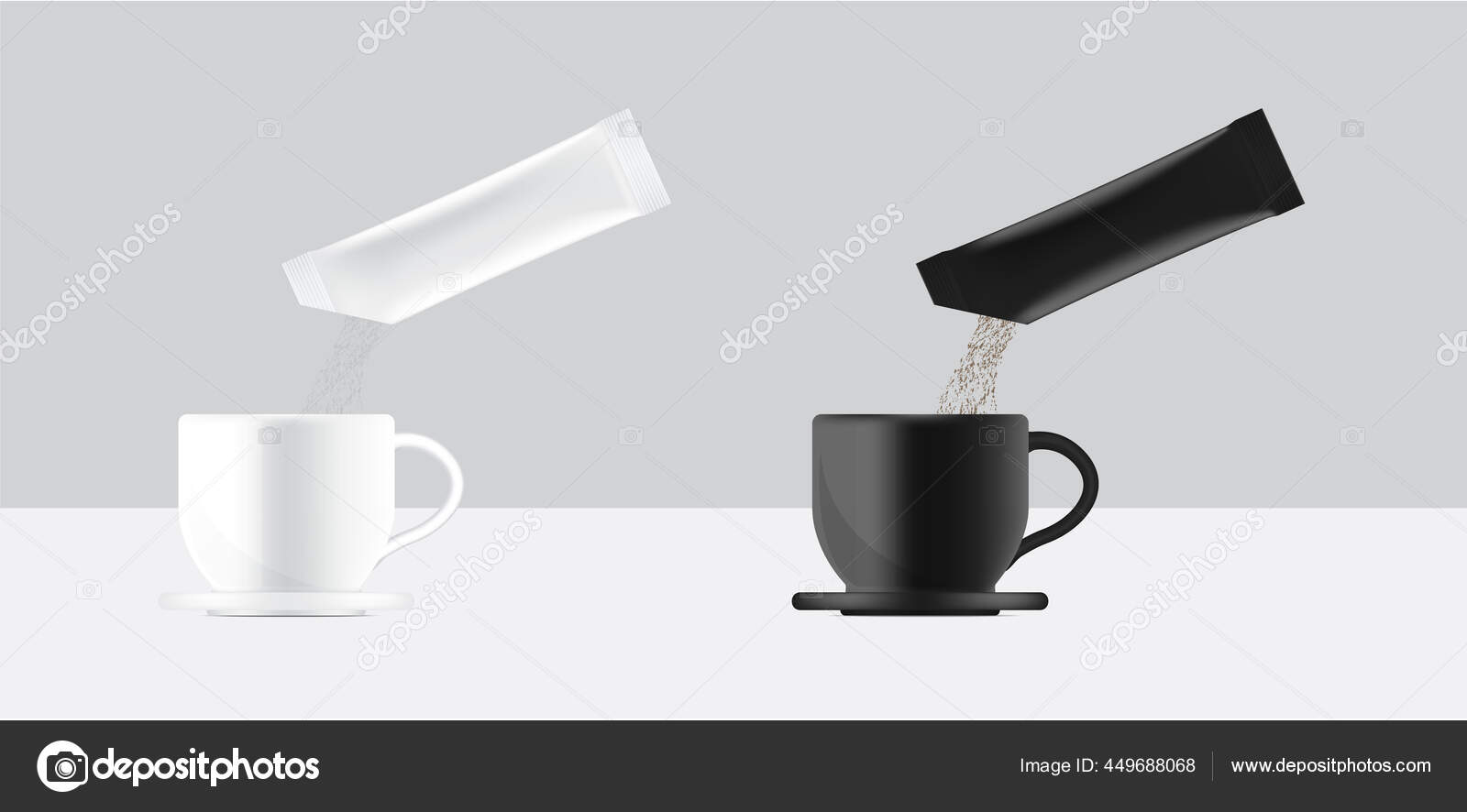 Download Glossy Stick Sachet Mockup Pour Powder Cup Water Vector Illustration Vector Image By C N A A M W A A N Hotmail Com Vector Stock 449688068