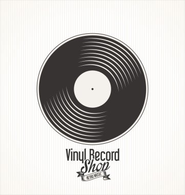 Vinyl record shop retro grunge banner clipart
