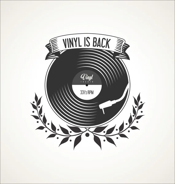 Vinyl record shop retro grunge banner — Stock Vector