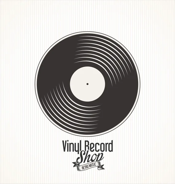 Vinyl record shop retro grunge banner — Stock Vector