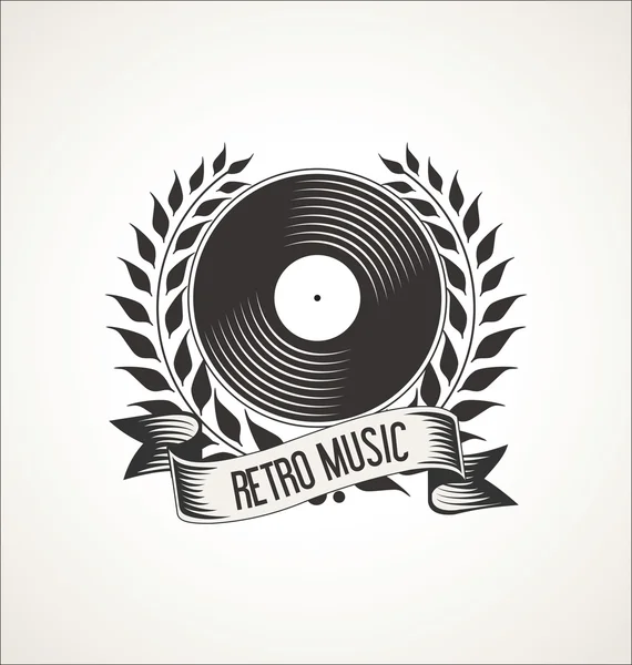 Magasin de disques en vinyle bannière grunge rétro — Image vectorielle