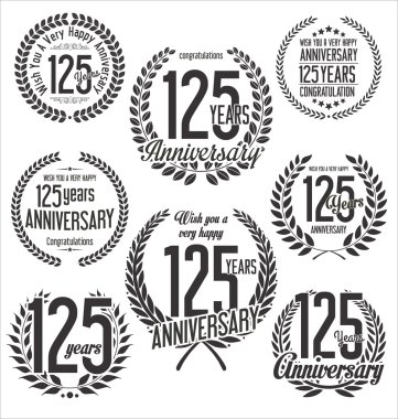 Laurel Wreath anniversary vector collection 125 years clipart