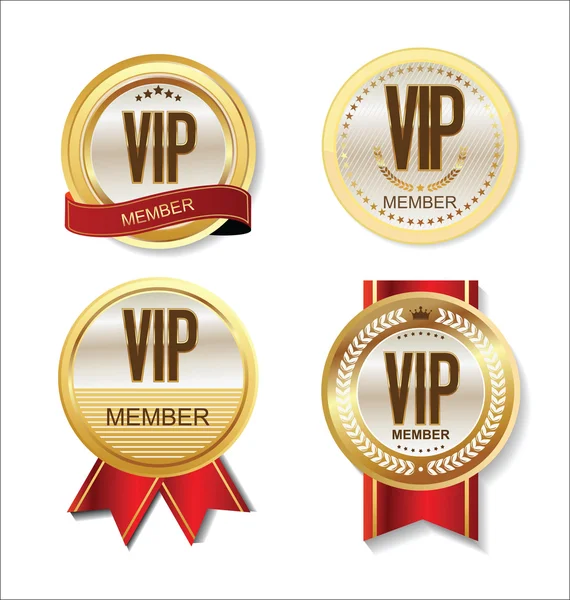 VIP üye rozet koleksiyonu — Stok Vektör