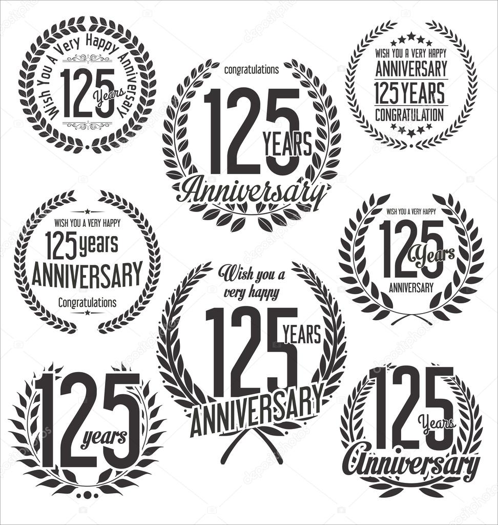 Laurel Wreath anniversary vector collection 125 years