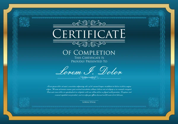 Certificate or diploma template — Stock Vector