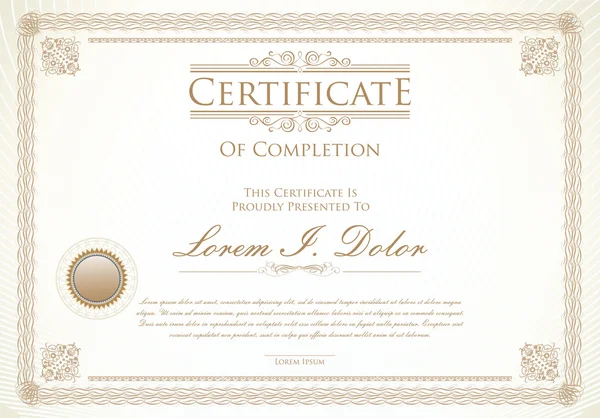 Šablona certifikátu nebo diplomu — Stockový vektor