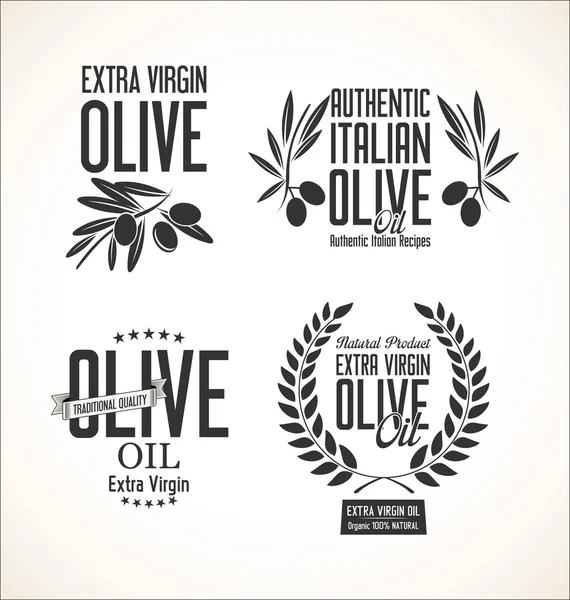 Коллекции этикеток оливкового масла — стоковый вектор