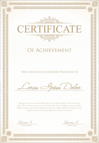 Certificaat of diploma sjabloon — Stockvector