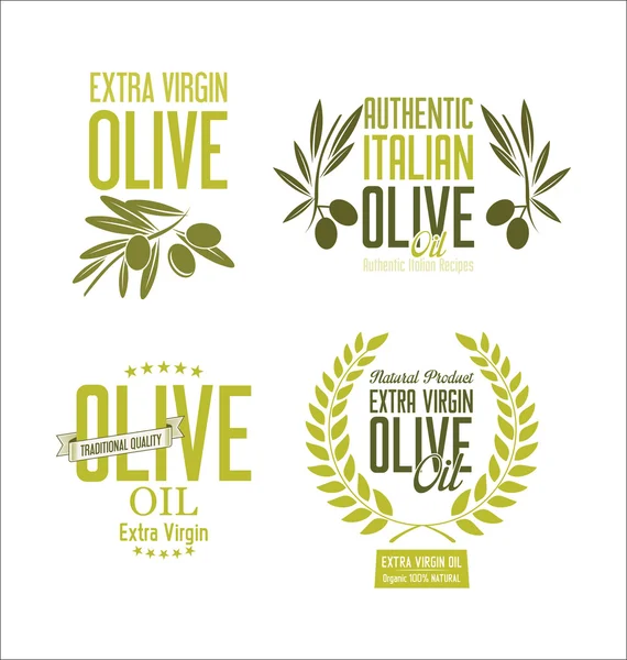 Collections of olive oil labels — Stock Vector