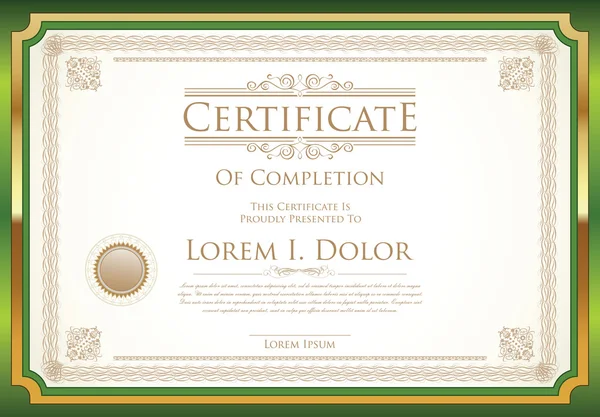 Modèle de certificat ou de diplôme design vintage rétro — Image vectorielle