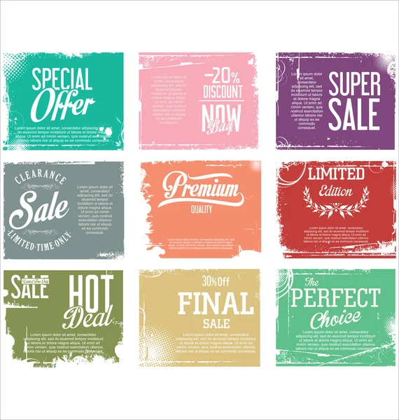 Premium quality retro vintage grunge labels collection — Stock Vector