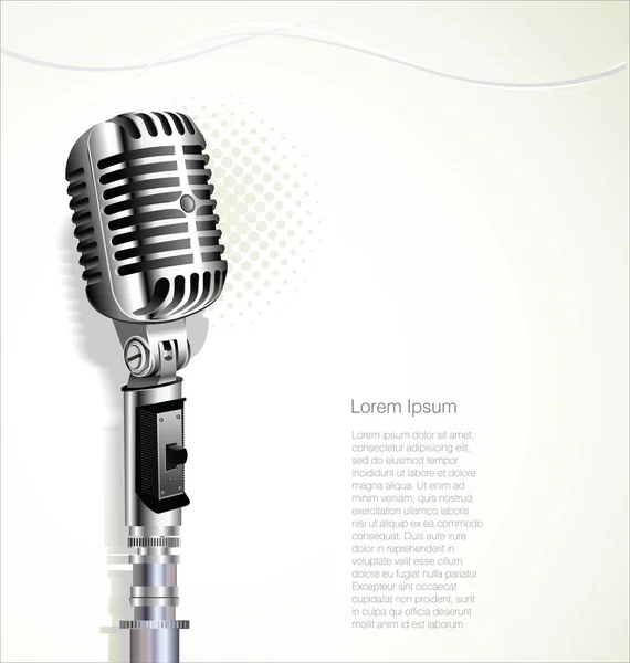 Rétro vintage microphone fond design — Image vectorielle