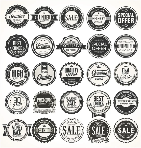 Retro vintage badges en etiketten collectie — Stockvector
