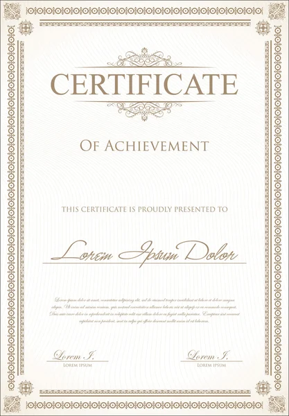 Certificaat of diploma sjabloon — Stockvector