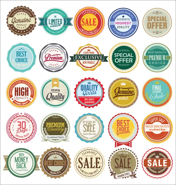 Retro vintage badges and labels collection — Stock Vector