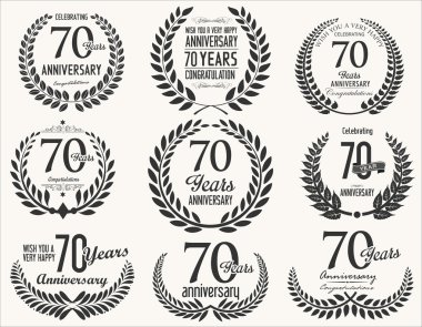 Yıldönümü defne çelengi retro vintage koleksiyonu 