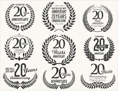 Yıldönümü defne çelengi retro vintage koleksiyonu 