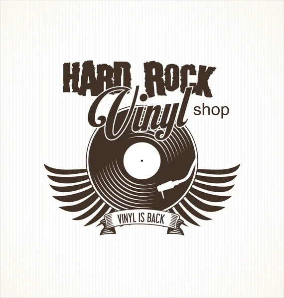 Hard Rock Vinyl Platte Retro-Hintergrund — Stockvektor