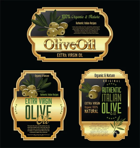 Oliwa z oliwek etykiety i elementy projektu — Wektor stockowy