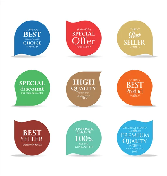 Golden Premium qualità etichette retrò — Vettoriale Stock