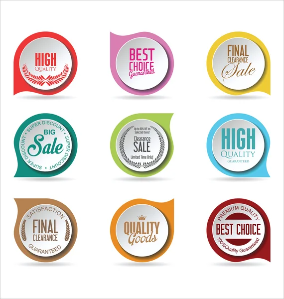 Modern badges colorful collection — Stock Vector