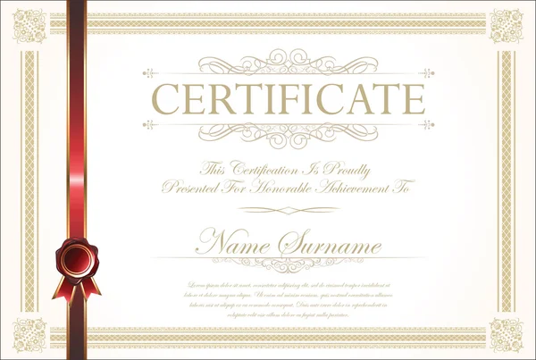 Шаблон сертификата или диплома — стоковый вектор