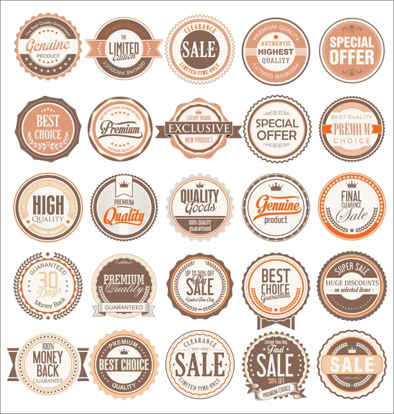 Colección de insignias y etiquetas retro — Vector de stock