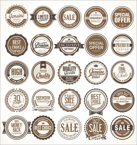Collezione di distintivi e etichette vintage retrò — Vettoriale Stock