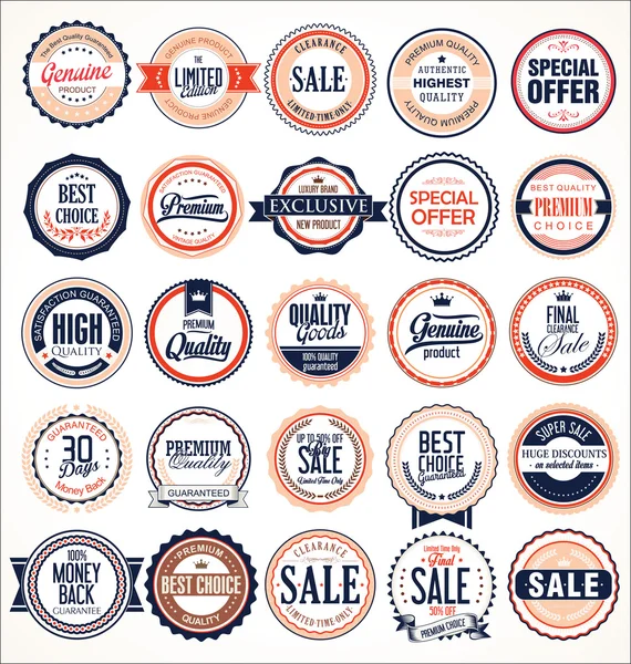 Collection d "étiquettes et badges vintage rétro — Image vectorielle