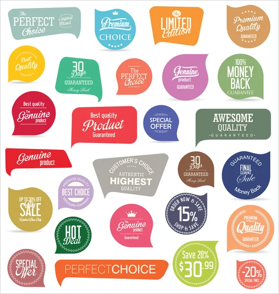 Collection de badges et étiquettes modernes — Image vectorielle