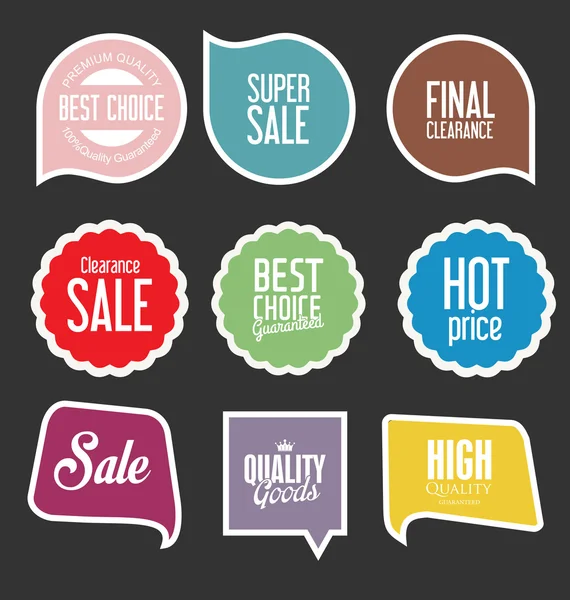 Modern sale stickers and tags collection vector — Stock Vector