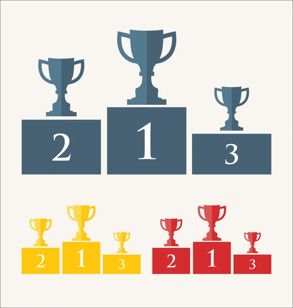 Trophy and awards retro vintage collection vector — Stock Vector