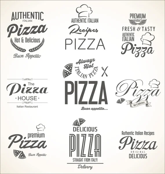 Tipografía Pizza retro colección de diseño vintage — Vector de stock