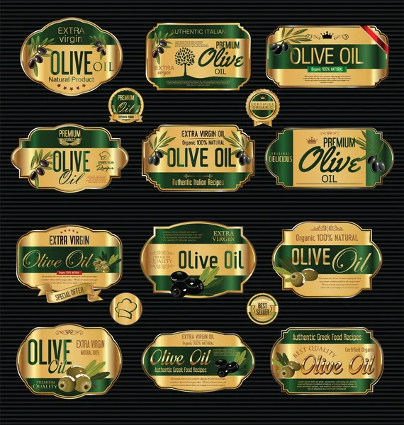Kolekcja retro starodawny tło oliwy z oliwek — Wektor stockowy