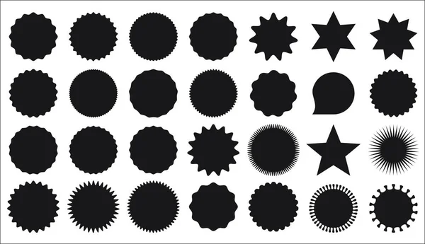Collection Star Burst Stickers Price Tag Icon — Stock Vector