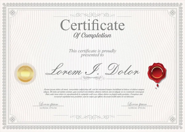 Certificat Diplôme Modèle Vintage Rétro — Image vectorielle