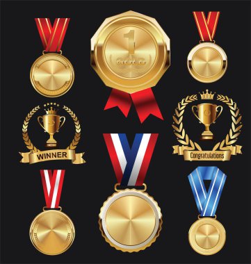 Şampiyon Kırmızı ve Mavi Kurdele Simgesi Birincilik Madalyası