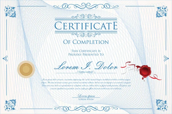 Certificaat Diploma Retro Vintage Design Illustratie — Stockvector