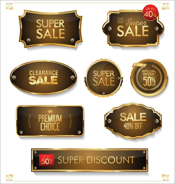 Metallplatten Premium Qualität Und Super Sale Gold — Stockvektor