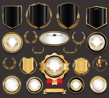 Antika altın satış etiketleri ve etiketleri koleksiyonu