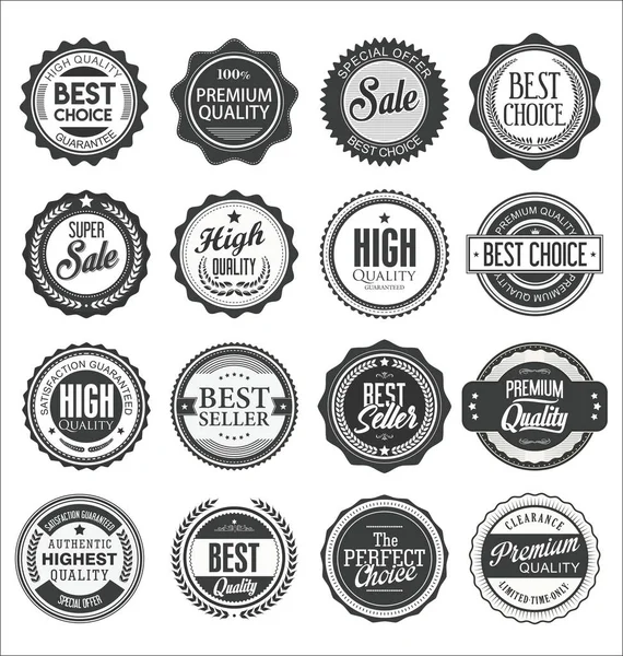 High Quality Vintage Set Seals Stamps Stickers — Stock Vector