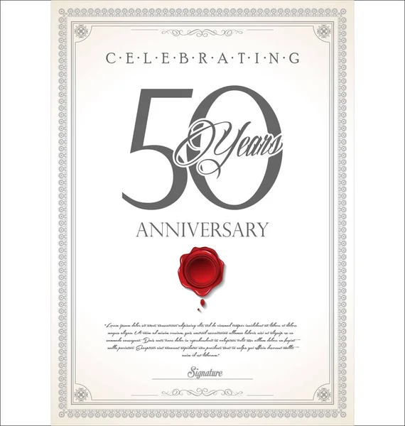 Anniversary Retro Vintage Design — Stock Vector