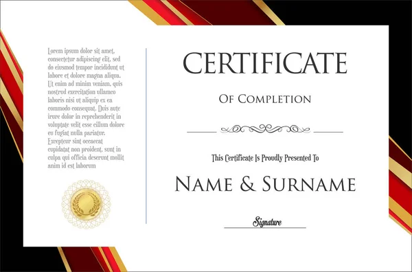 Certificate Diploma Retro Colorful Design Template — Stock Vector