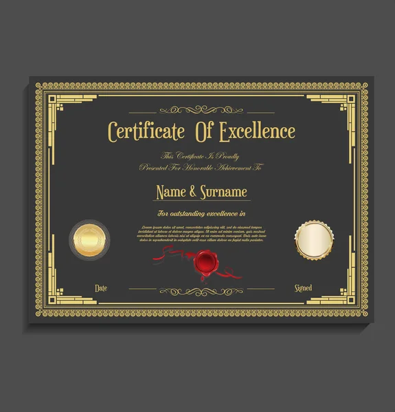 Certificaat Diploma Retro Vintage Design Template — Stockvector