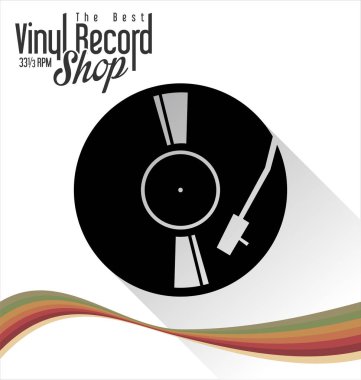 Gramofon vinil LP albüm illüstrasyon arkaplanı