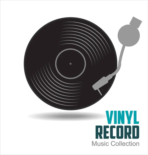 Gramófono Vinilo Registro Ilustración Fondo — Archivo Imágenes Vectoriales