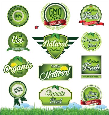 doğal eko yeşil etiket koleksiyonu