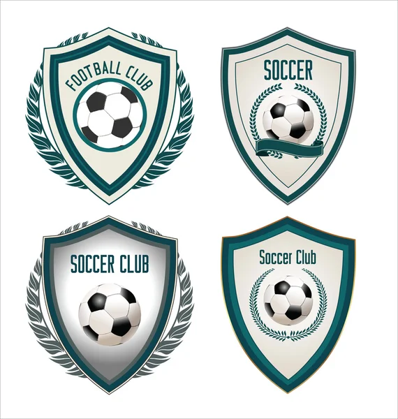 Set di emblema del calcio — Vettoriale Stock